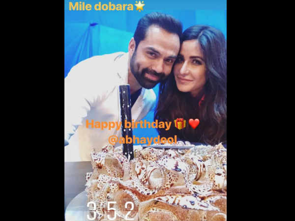 A picture was posted by katerina with birthday boy Abhay Deol on her instagram